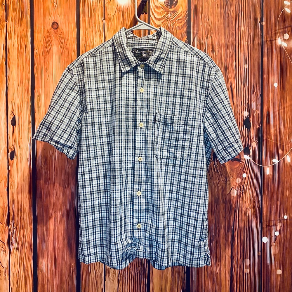 Abercrombie & Fitch shirt, medium,blue plaid, soft fabric, made for outdoor wear
